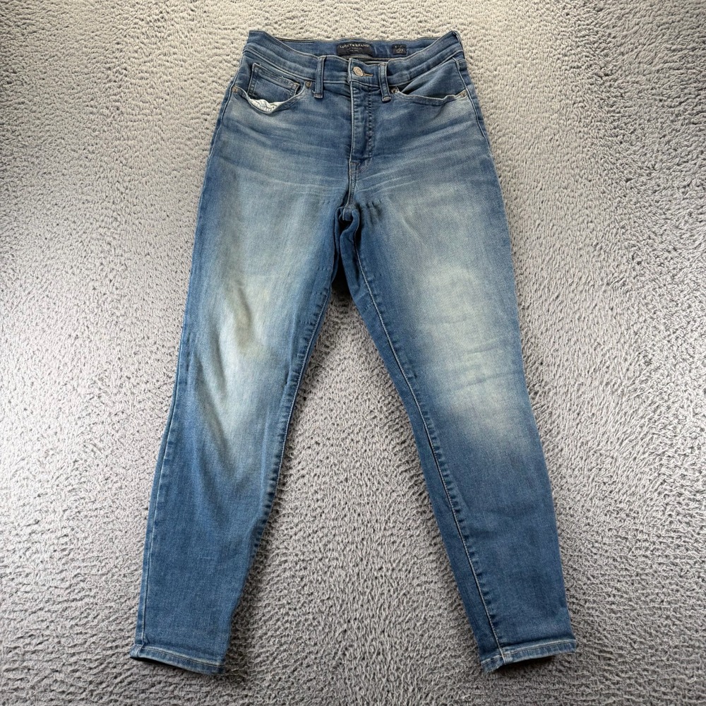 Lucky Brand Bridgette Jeans Women 6 Blue Cotton Denim Ankle Skinny Hi-Rise Faded